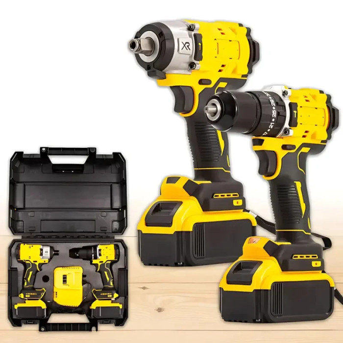 Набір інструментів 2в1 Жовтий (Шурупокрут і Гайковерт)