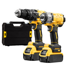 Набір інструментів 2в1 Жовтий (Шурупокрут і Гайковерт)