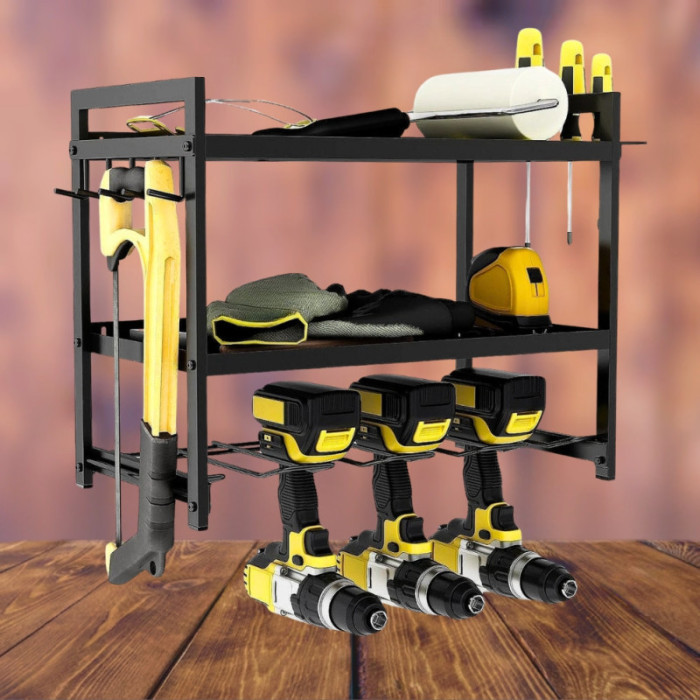 Органайзер-полиця для інструменту настінний метал 2 яр MZY-856 2,4kg 49 см*20,40см*34