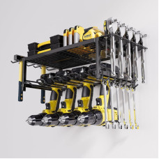 Органайзер-полиця для інструменту настінний метал Чорний MZY-858 59,50 см*24,50 см*42,50 см