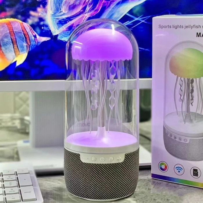 Ночник-колонка "Медуза" подвижная в колбе с Bluetooth 23см х 10см