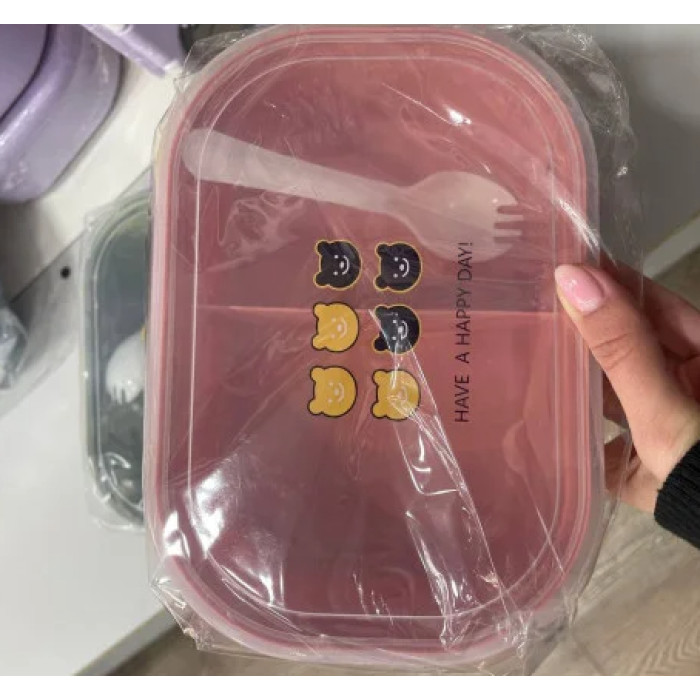 Пластиковый ланч-бокс Мишки 2 отделения