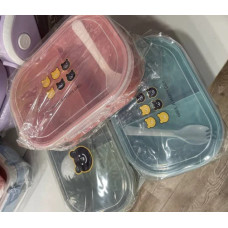 Пластиковый ланч-бокс Мишки 2 отделения