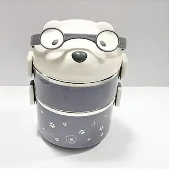 Ланч-бокс из нержавеющей стали, 2 отсека Мишка