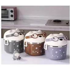 Ланч-бокс из нержавеющей стали, один отсек Мишка