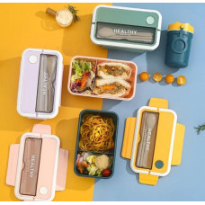 Пластиковый ланч-бокс с приборами 2 отсека Healthy