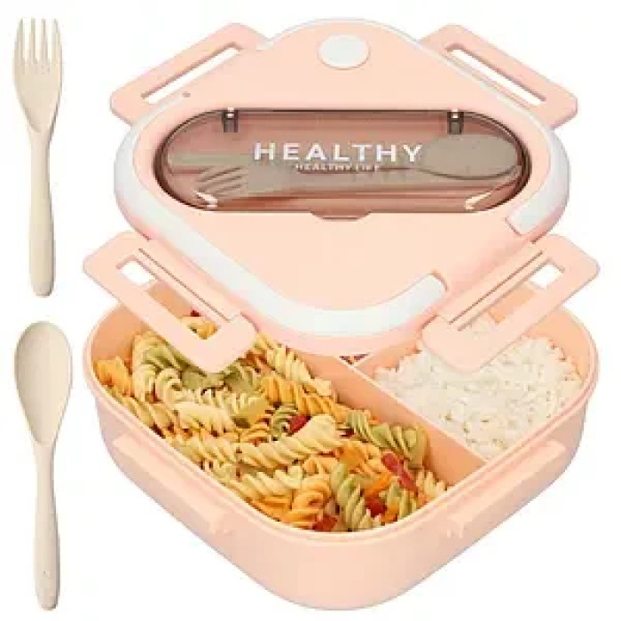 Пластиковый ланч-бокс Квадратный Healthy