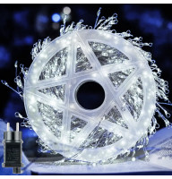 Xmas Гирлянда мишура белый 220В пульт ДУ 8 режимов 30m 900L