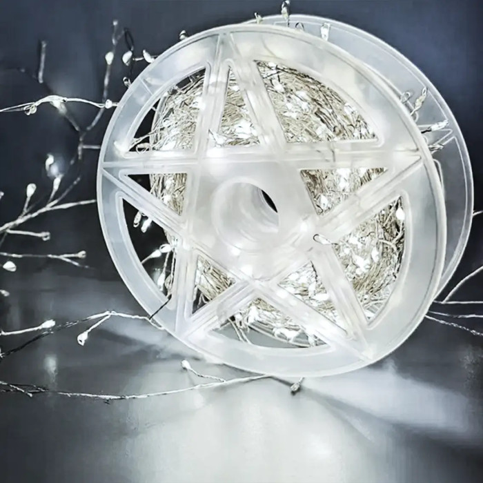 Xmas Гірлянда мішура білий 220В пульт ДК 8 режимів 30m 900L