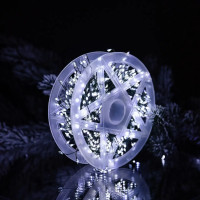 Xmas Гірлянда мішура білий 220В пульт ДК 8 режимів зелений дріт 30m 900L