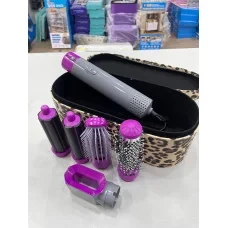 Потужний фен HAIR BRUSH для волосся 1000 Вт 5 в 1 в подарунковому леопардовому кейсі