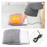 Грелка для ног с электрическим USB подогревом фланелевая 40-50 град Lesko 29875 Gray