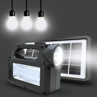 Фонарь GD-8017s Solar станция с POWER BANK на солнечной батарее (+3 LED лампочки)