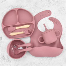 Набір дитячого посуду силіконовий, 6 предметів