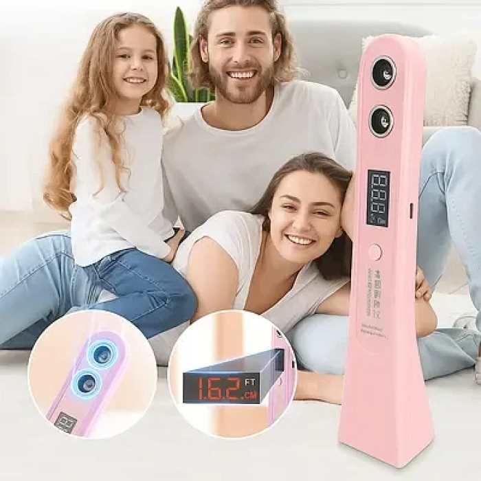 Дитячий ростомір електронний рожевий, білий