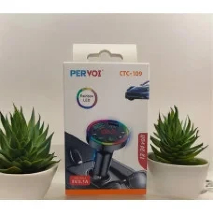 Автомобильный FM-модулятор CTC-109 USB.PD 3.1A PERVOI