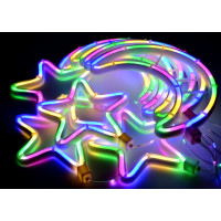 Xmas гирлянда мультицветная луна 5 звезда 4 3м*0.7м
