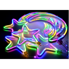 Xmas гірлянда мультиколірна місяць 5 зірка 4 3 м*0.7м