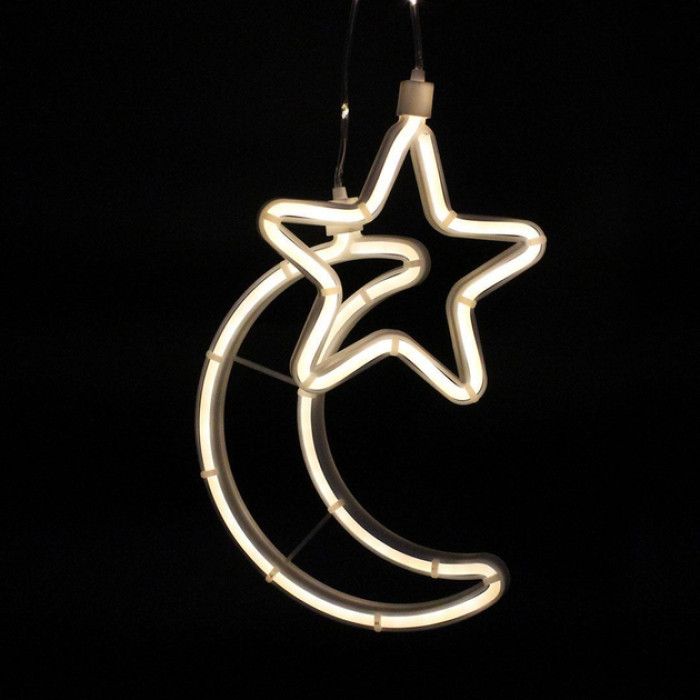 Xmas гирлянда теплый белый луна 5 звезда 4 3м*0.7м