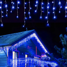Xmas гірлянда LED 120 3.3Line Short curtain (Сосульки/Бахрома) B-1 Синя 5 м Ул.+соїд.