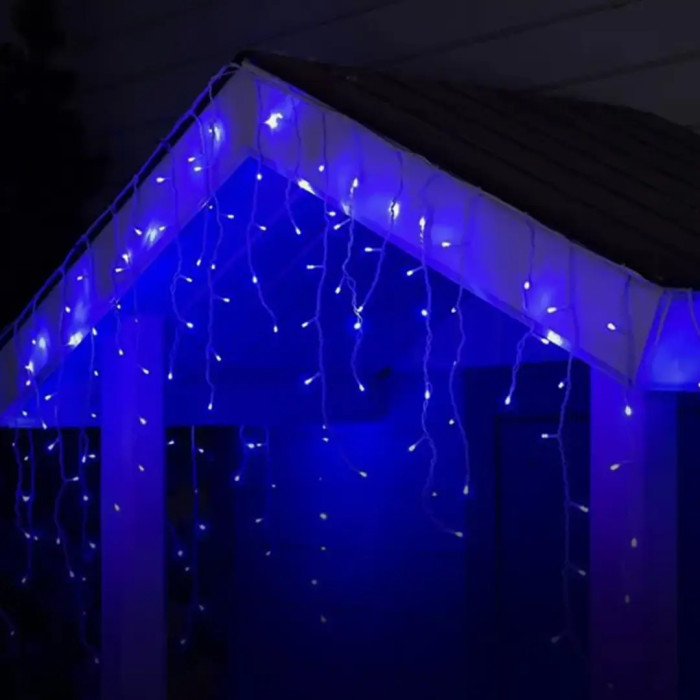 Xmas гірлянда LED 120 3.3Line Short curtain (Сосульки/Бахрома) B-1 Синя 5 м Ул.+соїд.