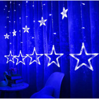 Xmas гірлянда STAR CURTAIN 12 BLUE Зірки 3 м*80 см*50 см