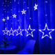 Xmas гірлянда STAR CURTAIN 12 BLUE Зірки 3 м*80 см*50 см