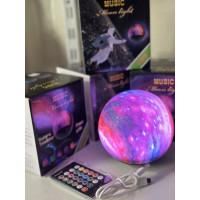 3D Moon Lamp ночник Космос со звуком и пультом 16 цветов