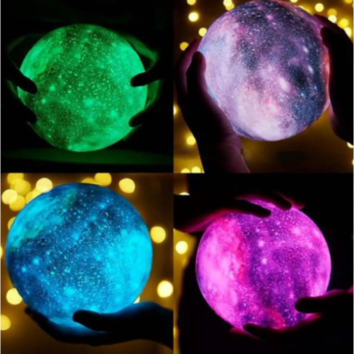 3D Moon Lamp ночник Космос со звуком и пультом 16 цветов