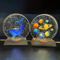 Хрустальний 3D-нічник 8х8 см з підсвіткою Планети