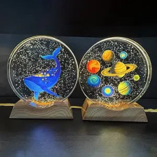 Хрустальний 3D-нічник 8х8 см з підсвіткою Планети