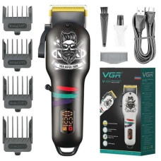 Аккумуляторная машинка с LED-дисплеем для стрижки волос и бороды VGR V-699