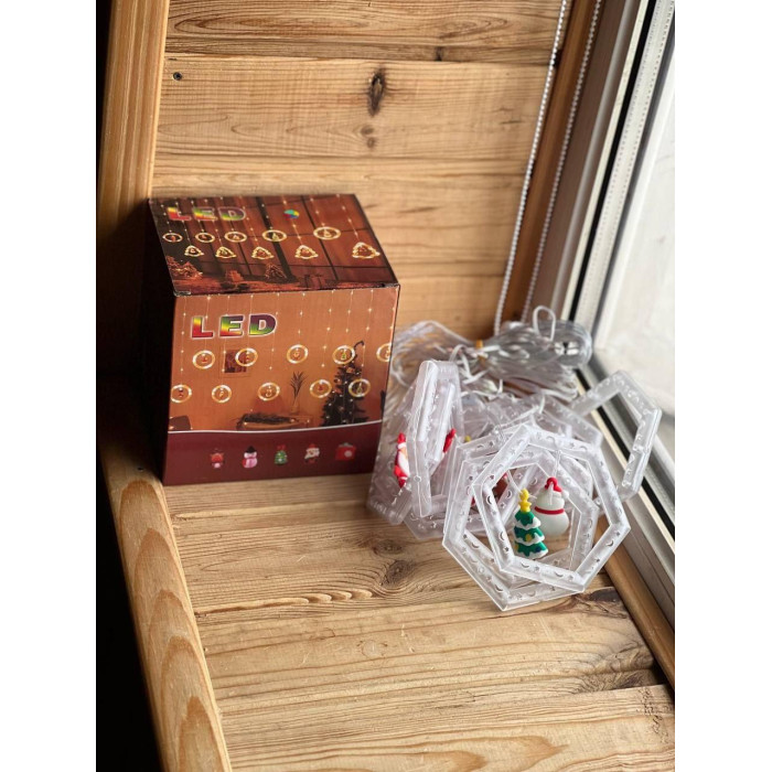 Гирлянда штора 10 МИКС Usb ВЕСЮЛЬКИ AND SF-48 код 3596