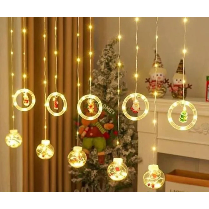 Гирлянда штора 10 ТЕПЛЫЙ ЦВЕТ Usb ВЕСЮЛЬКИ AND SF-50 код 3602