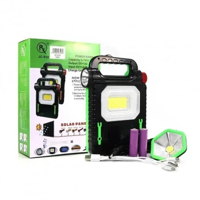 Ліхтар багатофункційний Solar JC-918 LED із сонячною панеллю