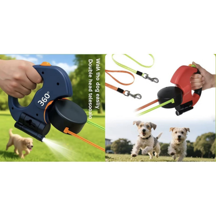 Автоматичний двосторонній висувний повідець для собак AND 5374