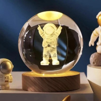 Декоративный 3D ночник Шар 8см «Астронавт» теплый LED