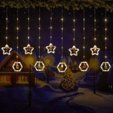 Гирлянда штора 10 ТЕПЛЫЙ ЦВЕТ Usb ВЕСЮЛЬКИ AND SF-49 код 3601