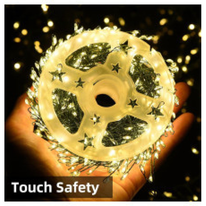 Гірлянда "Роса" зелений дріт — USB, з пультом д/у, тепле світло, 10 м, 300 діодів