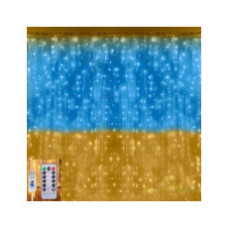 Гірлянда-штора 160 LED 2х2 м Прапор України USB