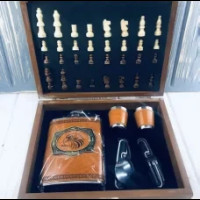 Подарунковий набір Шахи + фляга wine jug AND 5507