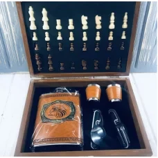 Подарунковий набір Шахи + фляга wine jug AND 5507
