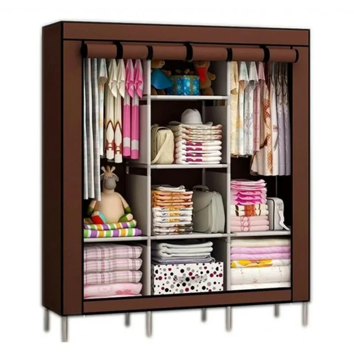 Складной тканевый шкаф на 3 секции Storage Wardrobe 88130, 130х45х175 см