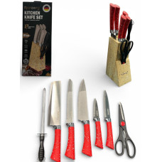 Набір ножів із неіржавкої сталі з підставкою Rainberg RB-2328