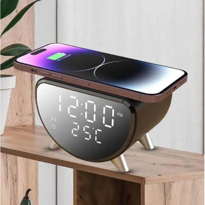 Зарядное устройство беспроводное с LED часами MAG-708