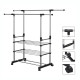 Вішалка-стійка з полицями для взуття, подвійна телескопічна 80х36х160 см Colgador doble