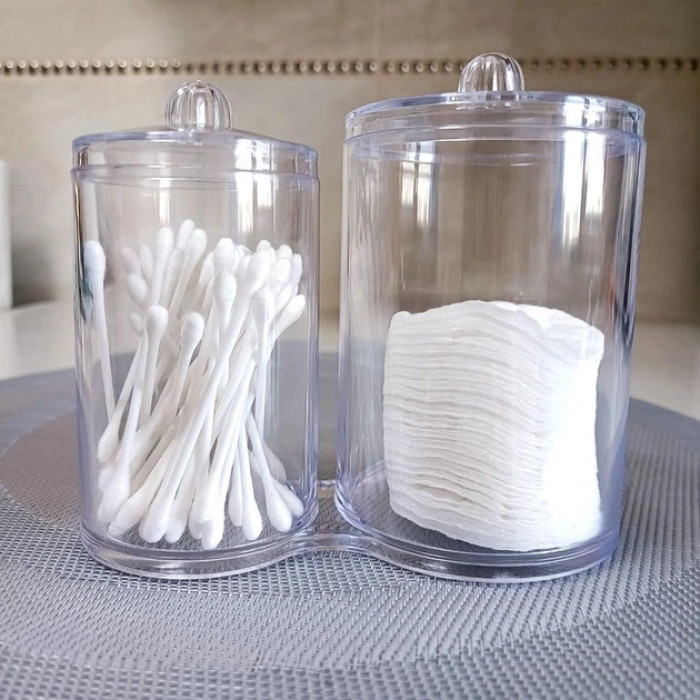 Акриловый органайзер для хранения ватных палочек и дисков