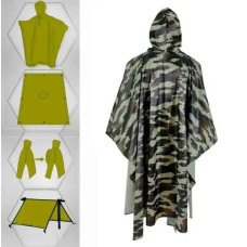 Плащ-намет пончо-накидка від дощу, дощовик 3-в-1 Камуфляж