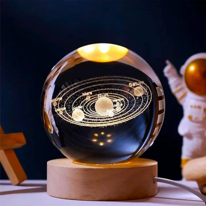 Кришталева куля із сонячною системою 6/8 см