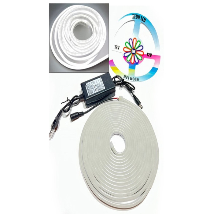 Стрічка силіконова LED NEON Біла 5M White 12V-220V
